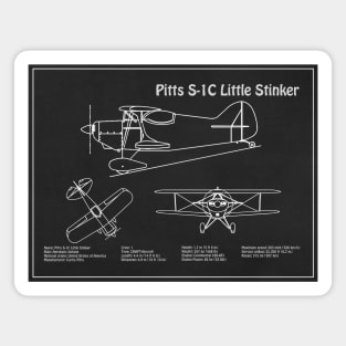 Betty Skelton Pitts S-1C Little Stinker Blueprint - PD Magnet